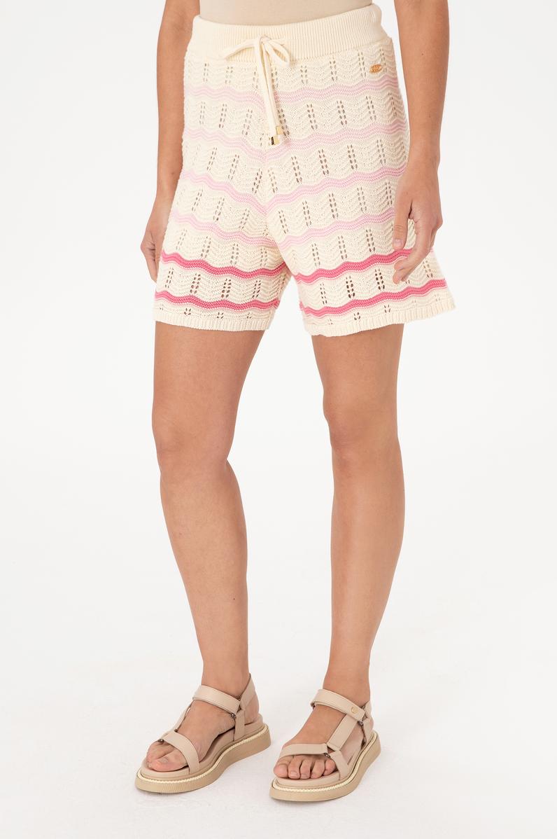 Kadın Krem Triko Şort