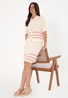 Kadın Krem Triko Etek - 50302530010