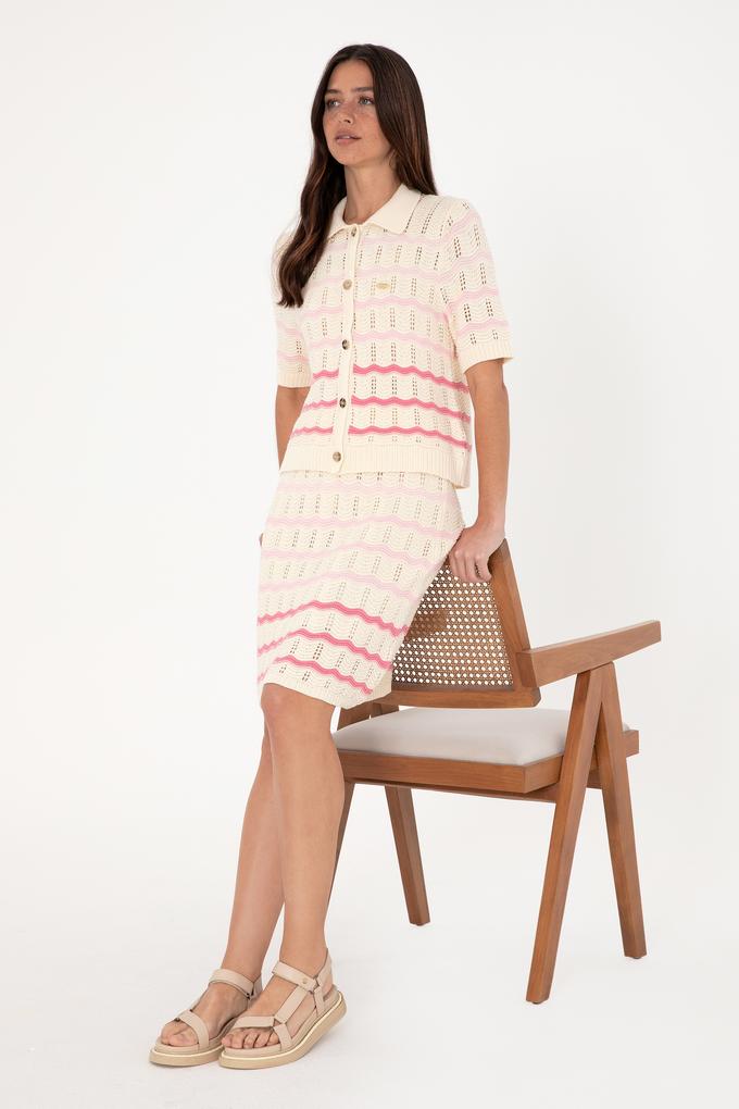 Kadın Krem Triko Etek