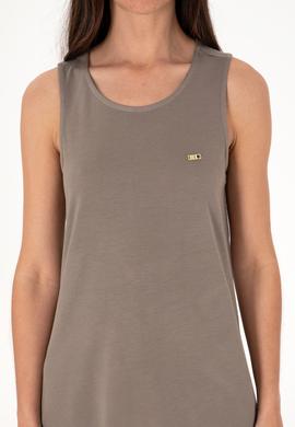 Kadın Vizon Kolsuz Bisiklet Yaka Tişört - 50305819053