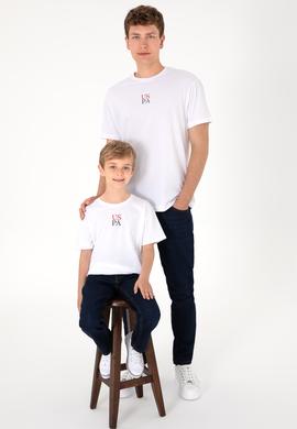 Erkek Comfort Fit Bisiklet Yaka Beyaz Tişört - 50306450030