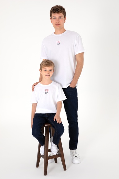 Erkek Comfort Fit Bisiklet Yaka Beyaz Tişört