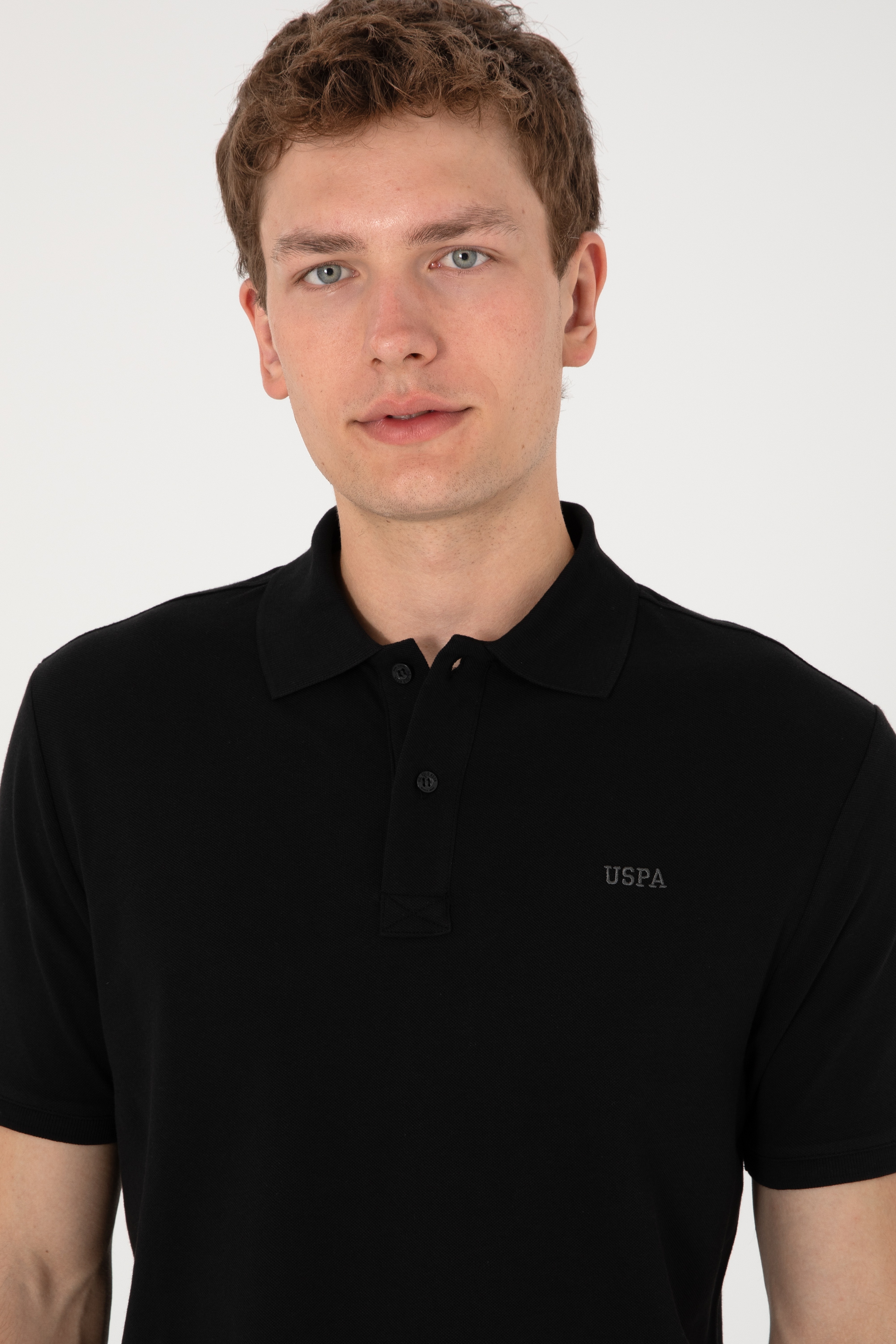 Erkek Regular Fit Polo Yaka Siyah Basic Tişört - Image 4