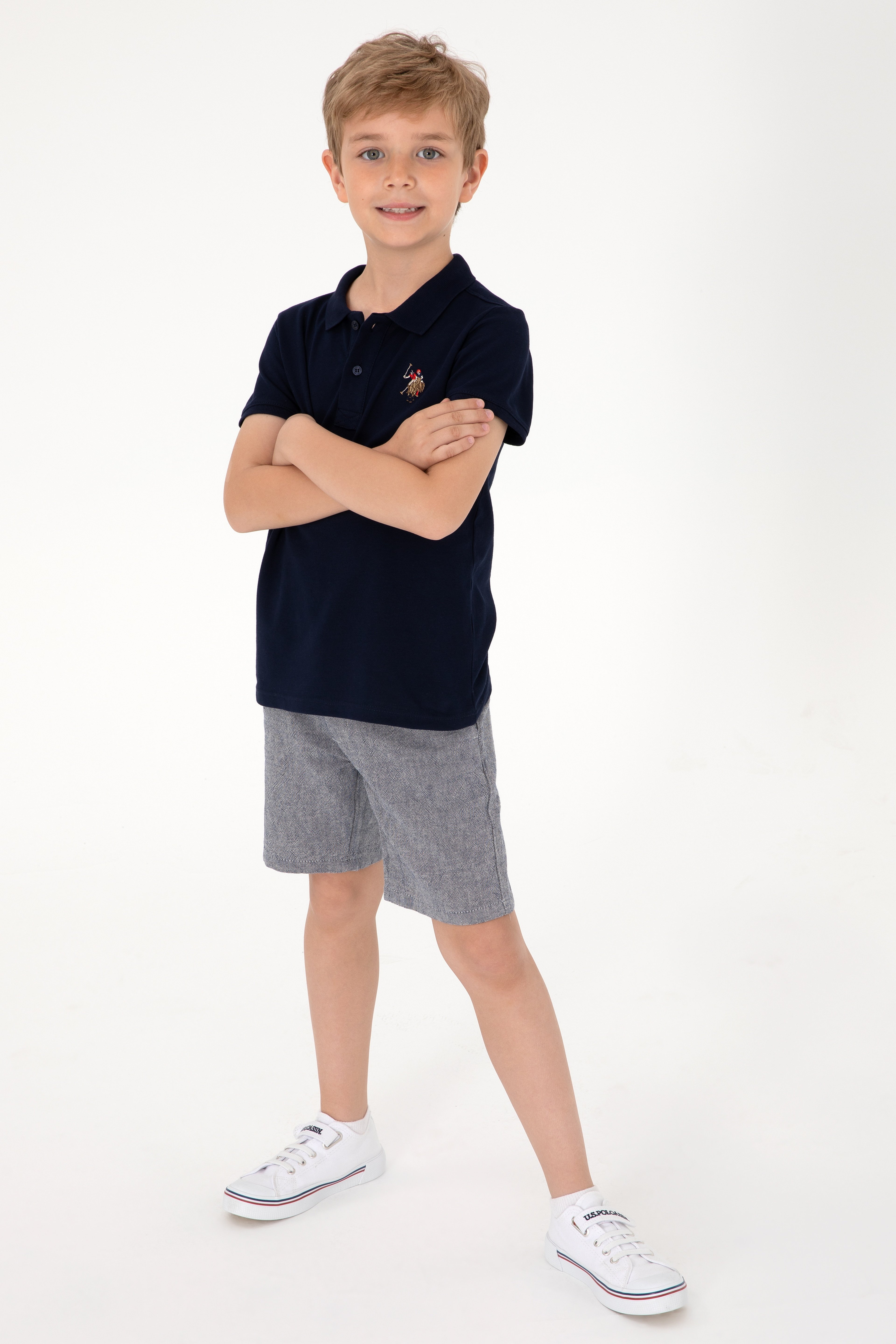 Erkek Çocuk Lacivert Basic Polo Yaka Tişört