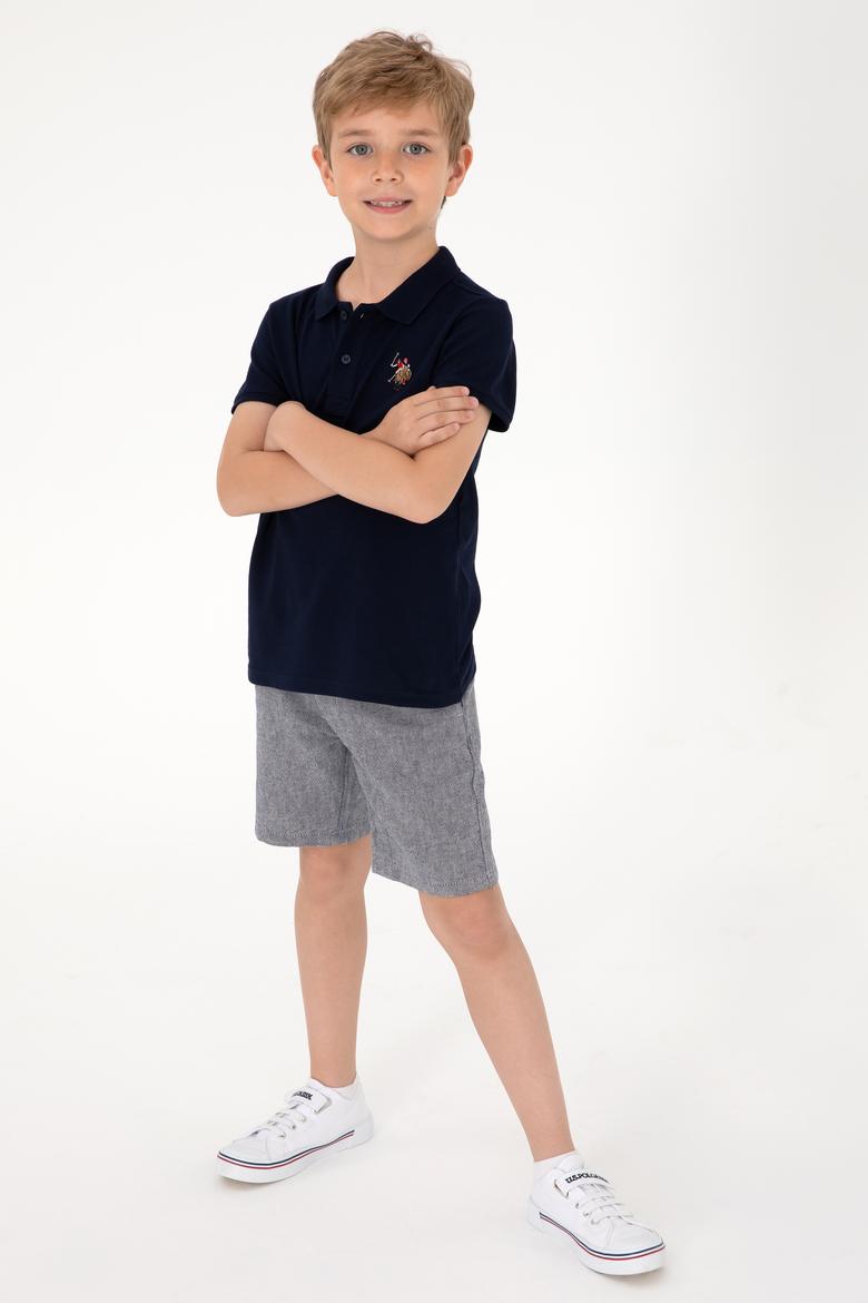 Erkek Çocuk Lacivert Basic Polo Yaka Tişört - 50306484033