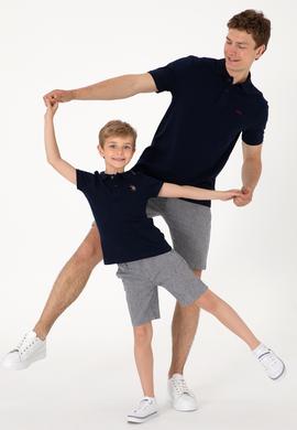 Erkek Çocuk Lacivert Basic Polo Yaka Tişört - 50306484033