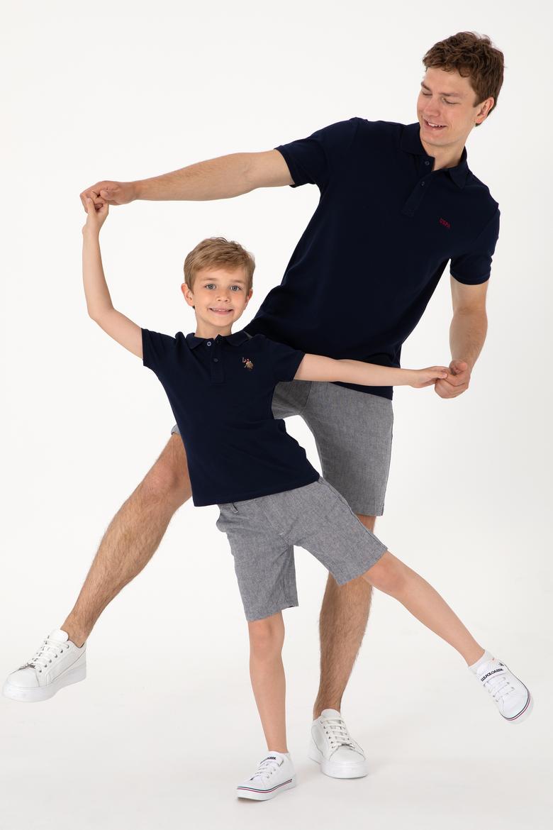 Erkek Çocuk Lacivert Basic Polo Yaka Tişört - 50306484033