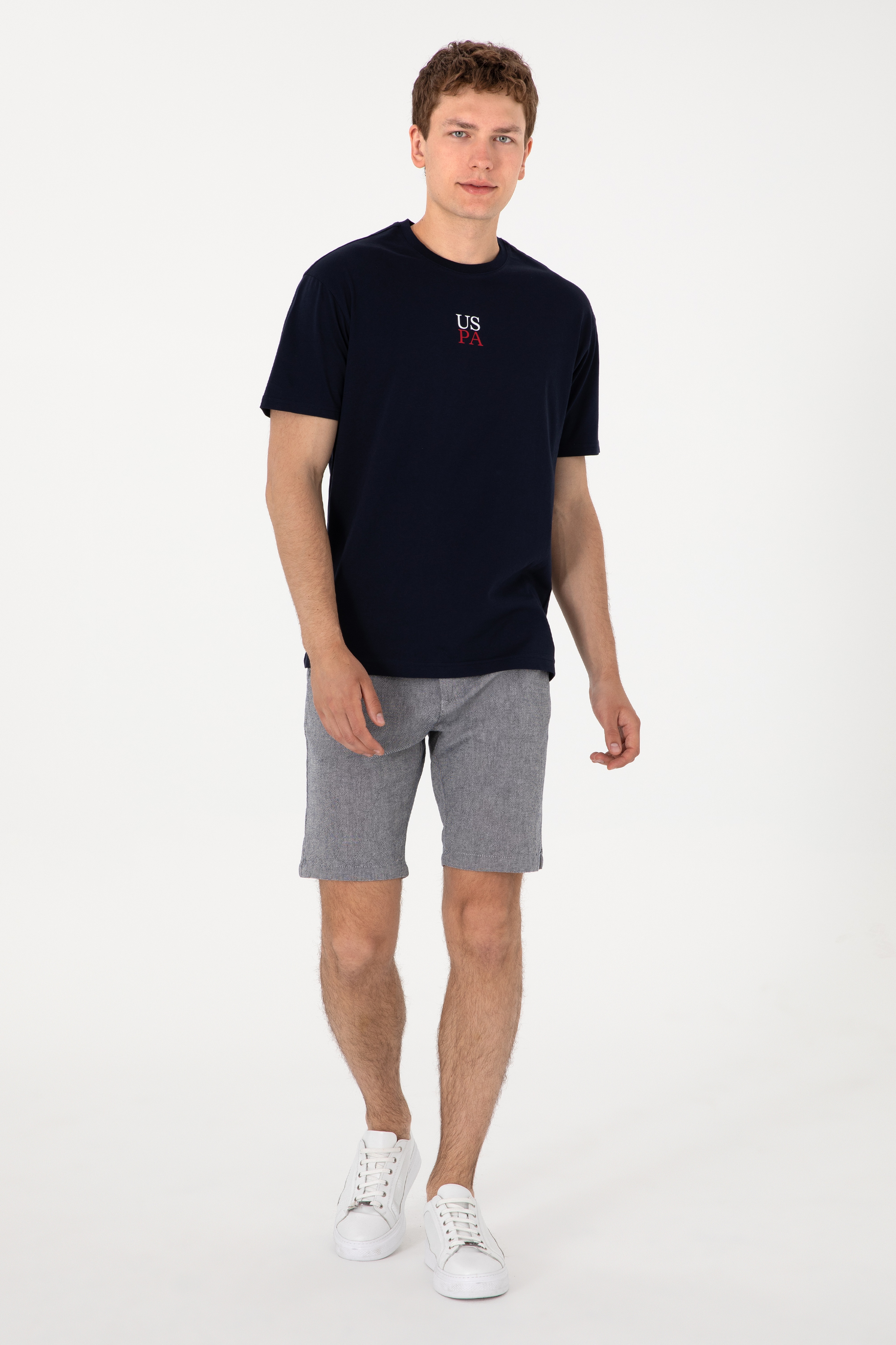 Erkek Comfort Fit Bisiklet Yaka Lacivert Tişört