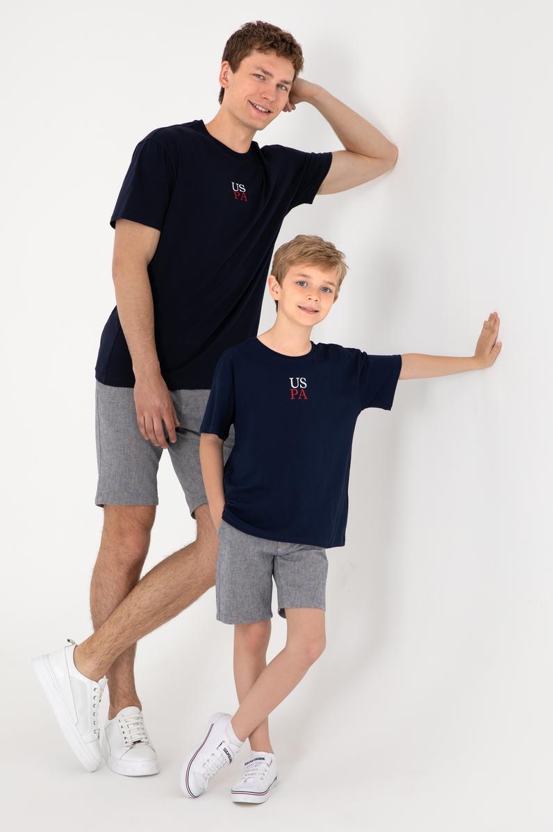 Erkek Comfort Fit Bisiklet Yaka Lacivert Tişört