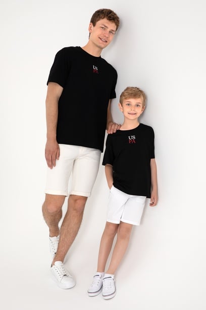 Erkek Comfort Fit Bisiklet Yaka Siyah Tişört