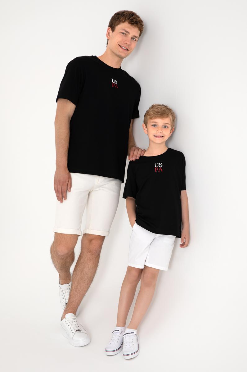 Erkek Comfort Fit Bisiklet Yaka Siyah Tişört