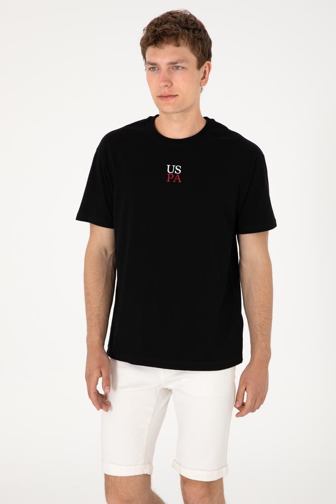 Erkek Comfort Fit Bisiklet Yaka Siyah Tişört