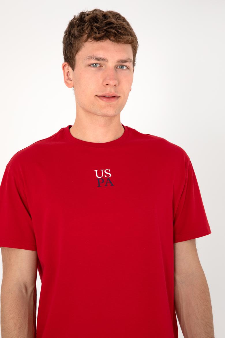 Erkek Comfort Fit Bisiklet Yaka Kırmızı Tişört - 50306450009