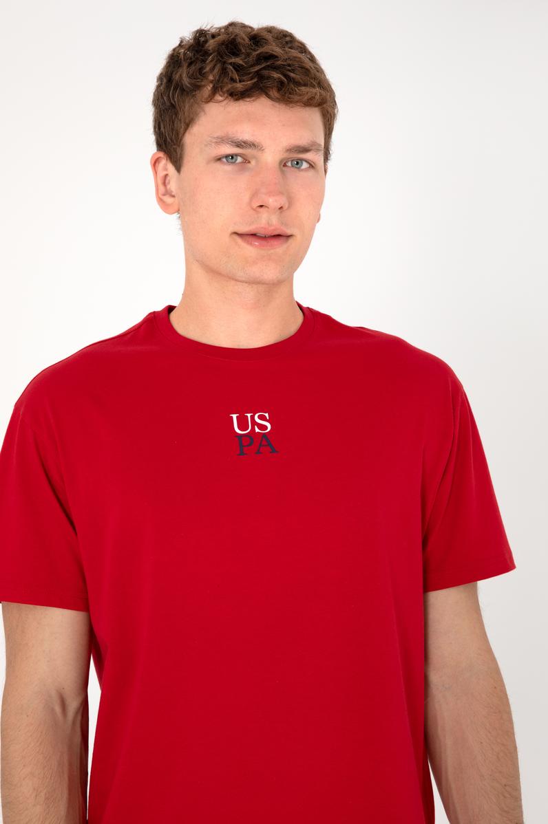 Erkek Comfort Fit Bisiklet Yaka Kırmızı Tişört