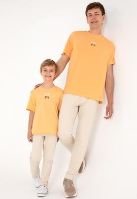 Erkek Comfort Fit Bisiklet Yaka Turuncu Tişört - 50306450060