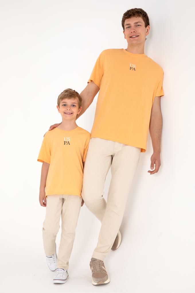 Erkek Comfort Fit Bisiklet Yaka Turuncu Tişört