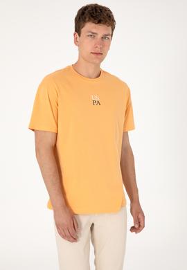 Erkek Comfort Fit Bisiklet Yaka Turuncu Tişört - 50306450060