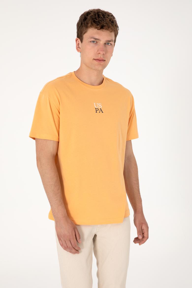 Erkek Comfort Fit Bisiklet Yaka Turuncu Tişört - 50306450060