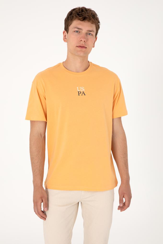 Erkek Comfort Fit Bisiklet Yaka Turuncu Tişört