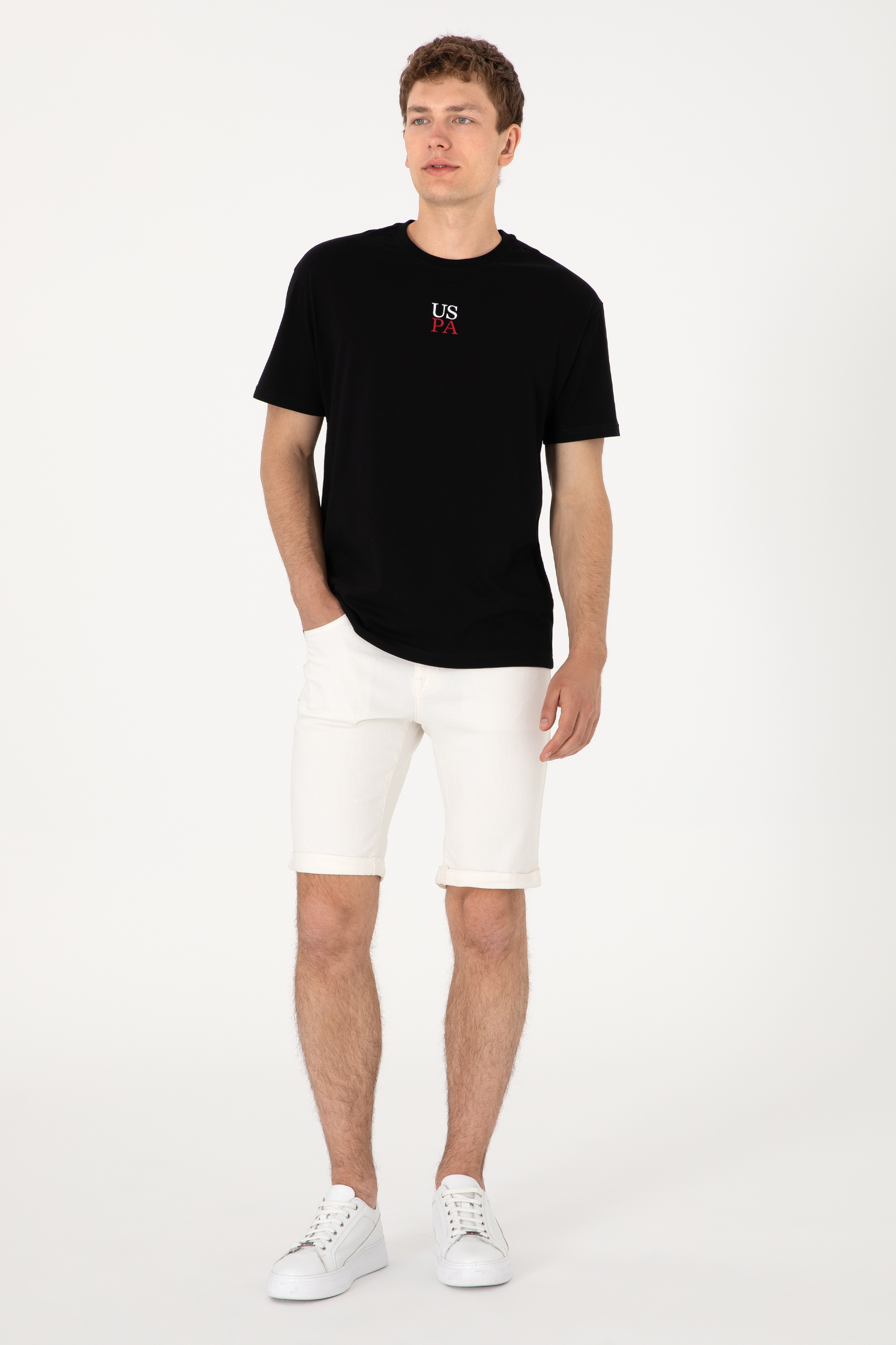 Erkek Comfort Fit Bisiklet Yaka Siyah Tişört