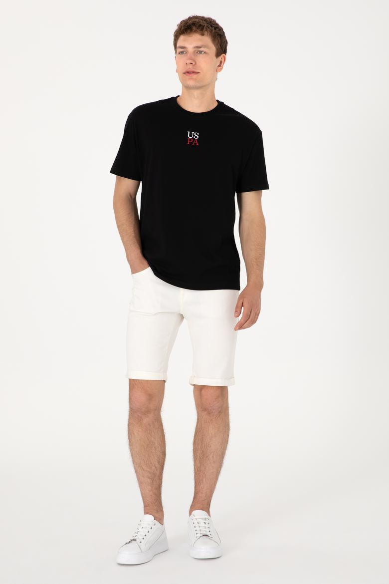 Erkek Comfort Fit Bisiklet Yaka Siyah Tişört - 50306450038