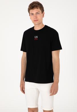 Erkek Comfort Fit Bisiklet Yaka Siyah Tişört - 50306450038