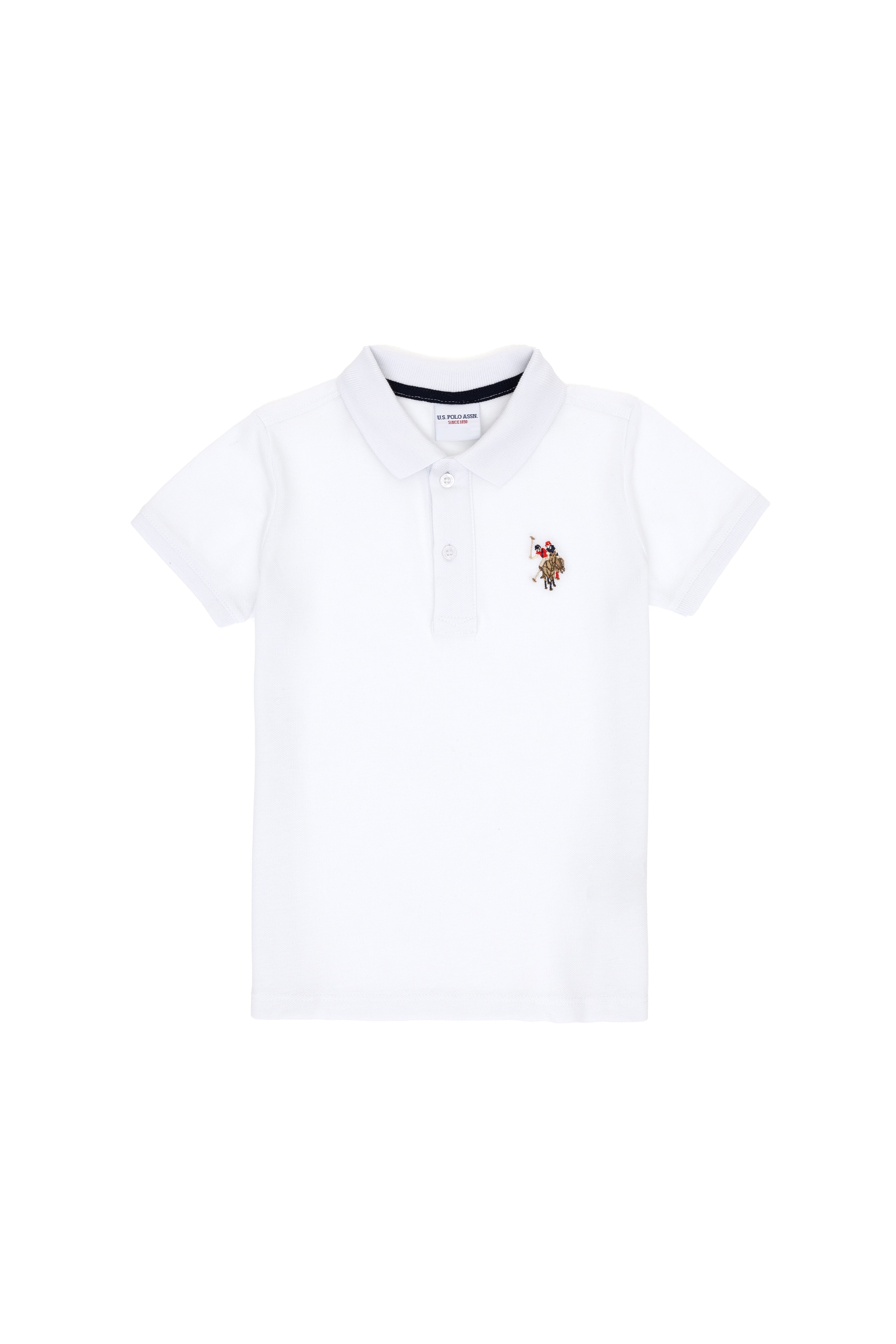 Erkek Çocuk Beyaz Basic Polo Yaka Tişört