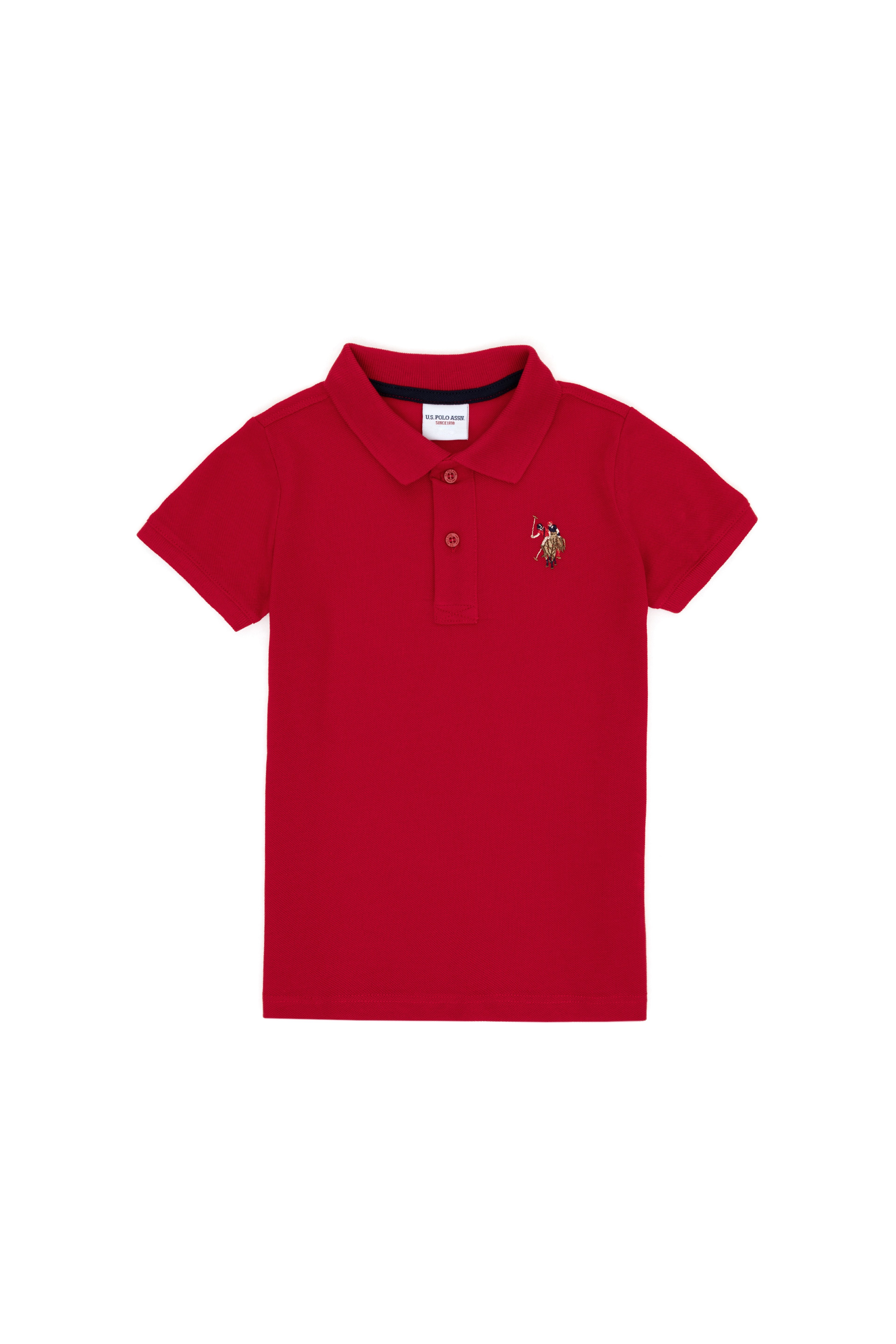 Erkek Çocuk Kırmızı Basic Polo Yaka Tişört - Image 4