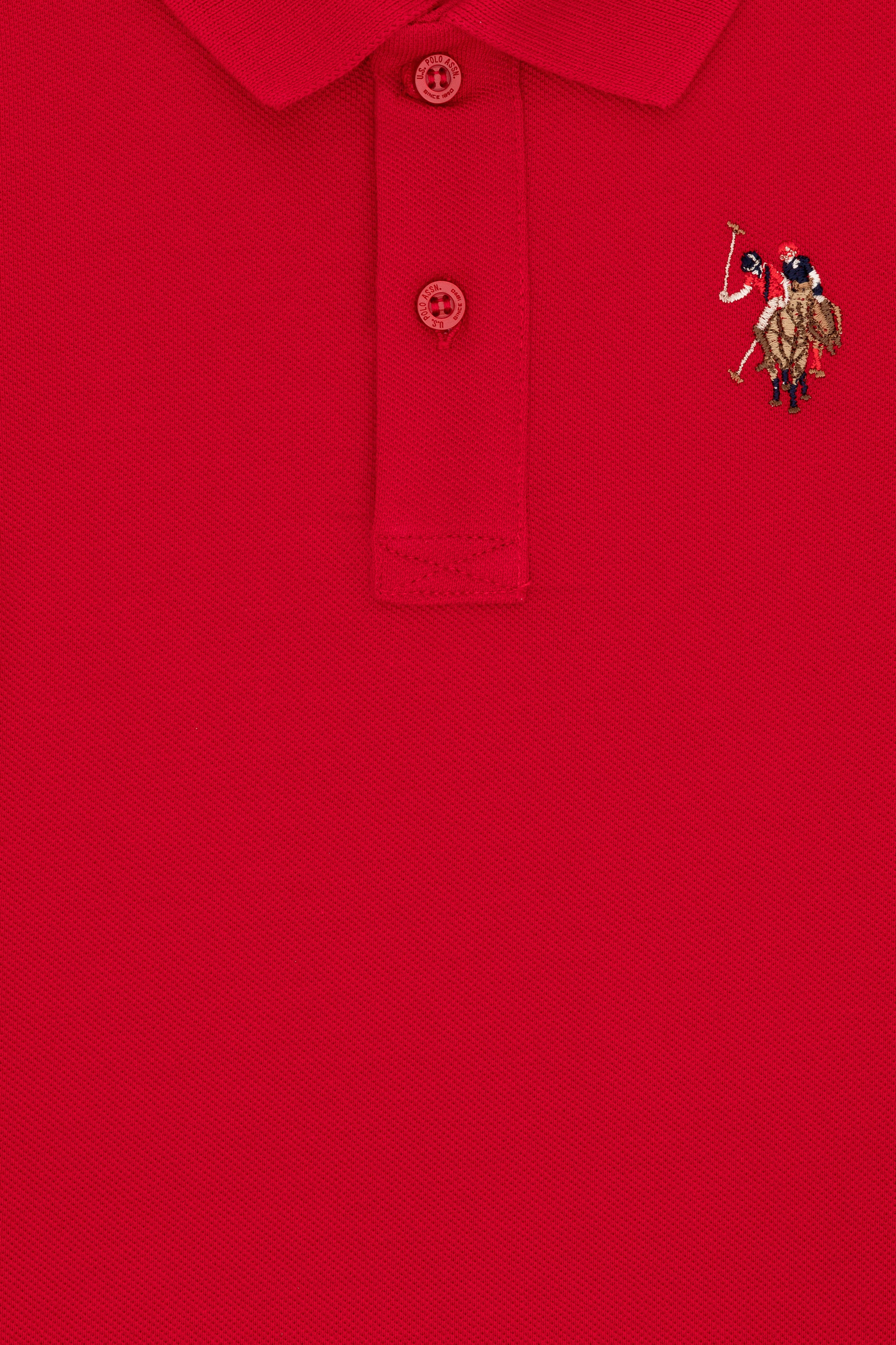 Erkek Çocuk Kırmızı Basic Polo Yaka Tişört - Image 6