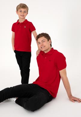 Erkek Çocuk Kırmızı Basic Polo Yaka Tişört - 50306484066