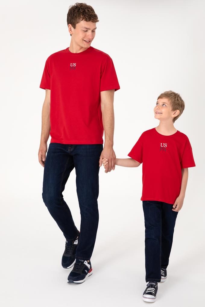 Erkek Comfort Fit Bisiklet Yaka Kırmızı Tişört