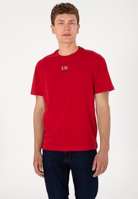 Erkek Comfort Fit Bisiklet Yaka Kırmızı Tişört - 50306450009