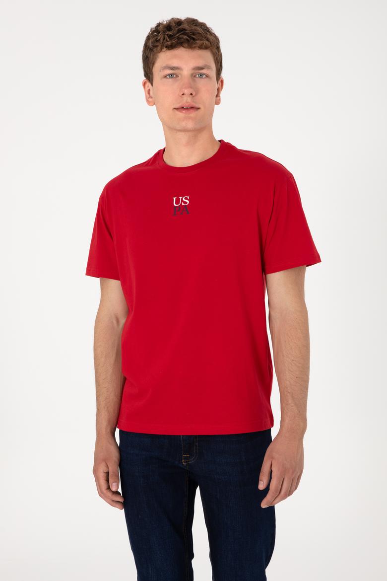 Erkek Comfort Fit Bisiklet Yaka Kırmızı Tişört - 50306450009