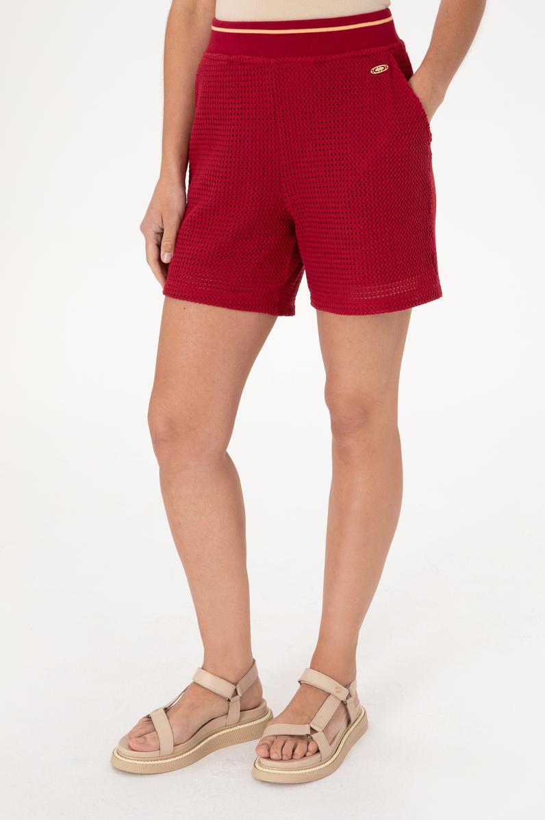 Kadın Vişne Örme Şort