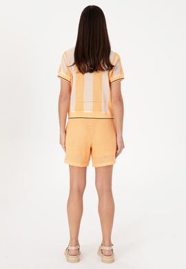 Kadın Turuncu Örme Şort - 50299894027