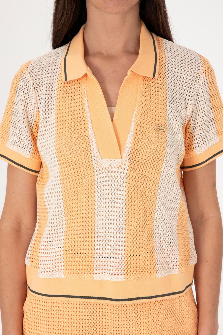 Kadın Turuncu Polo Yaka Tişört - 50300791002