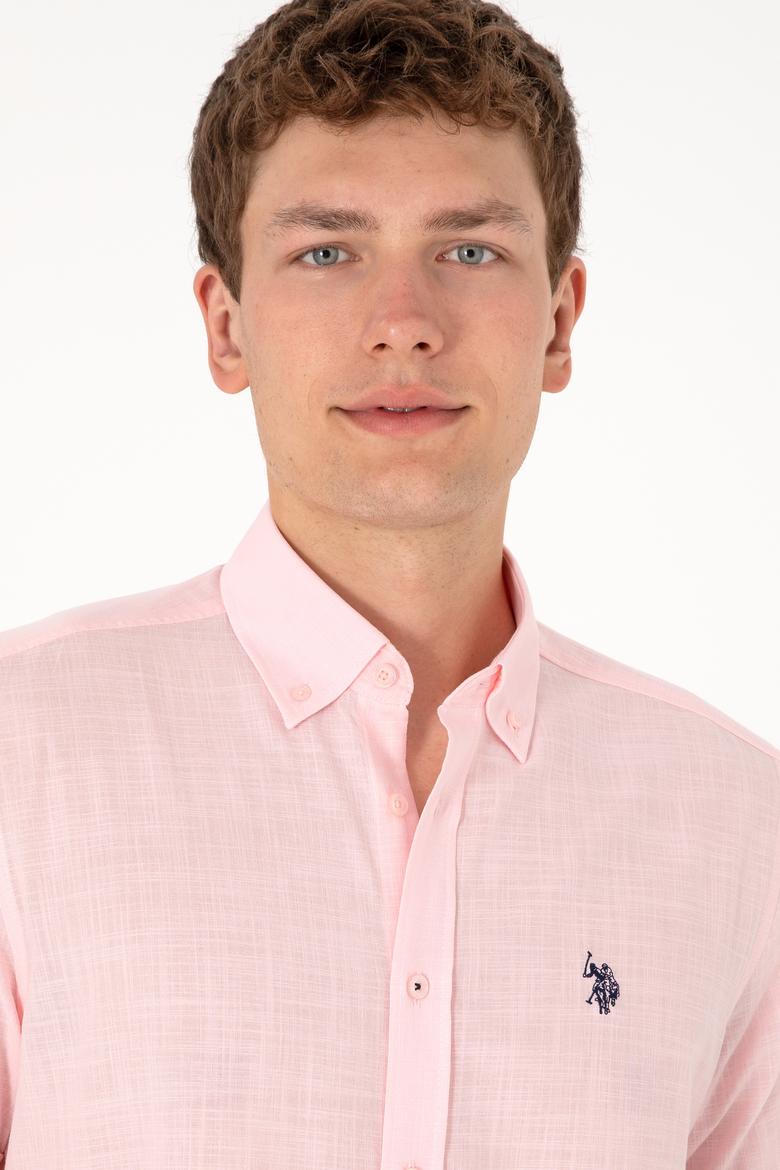 Erkek Açık Pembe Kısa Kollu Gömlek - 50306324034