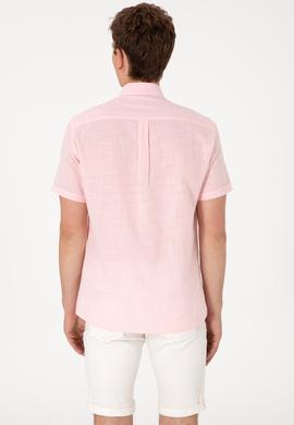 Erkek Açık Pembe Kısa Kollu Gömlek - 50306324034