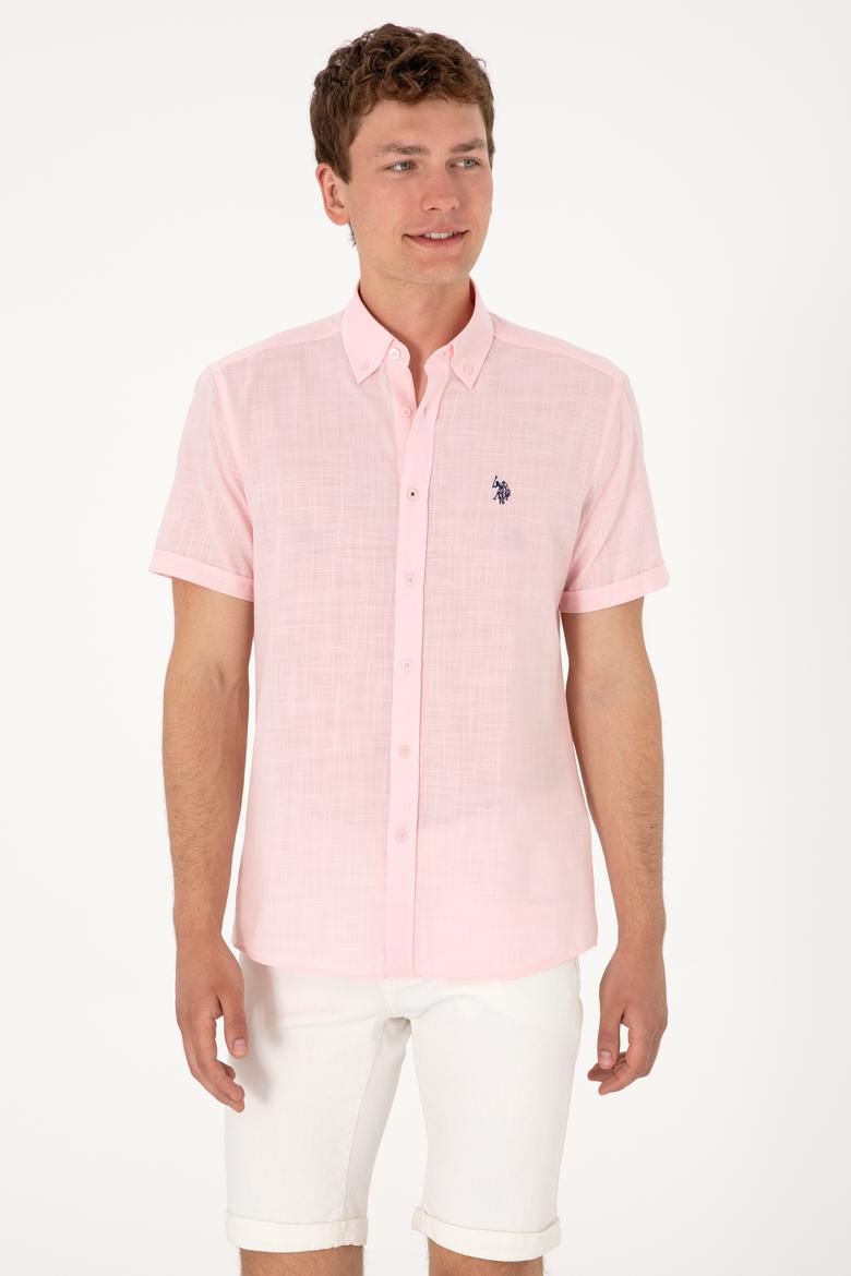 Erkek Açık Pembe Kısa Kollu Gömlek - 50306324034