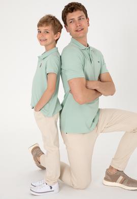 Erkek Çocuk Su Yeşili Basic Polo Yaka Tişört - 50306484089