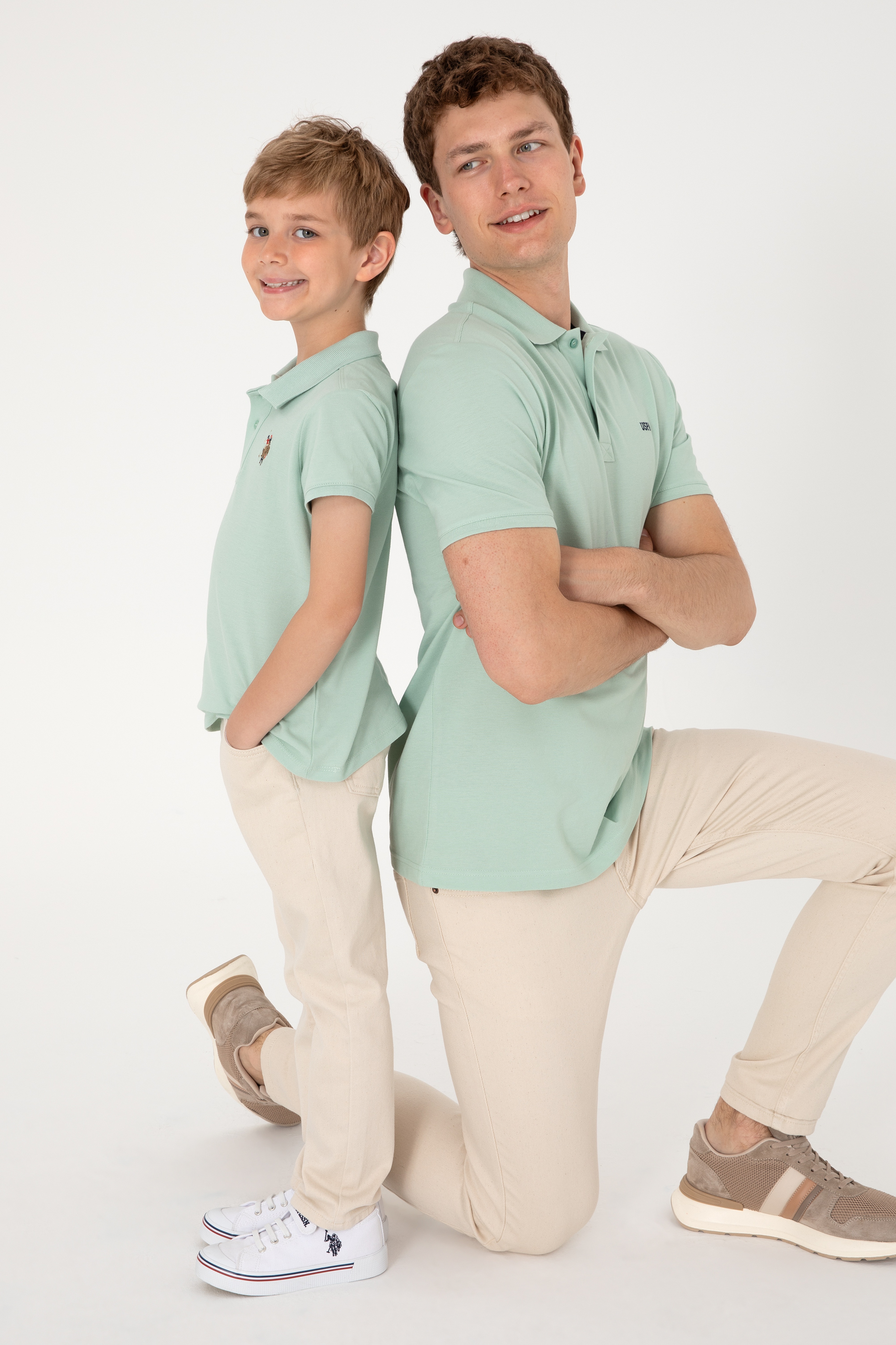 Erkek Çocuk Su Yeşili Basic Polo Yaka Tişört