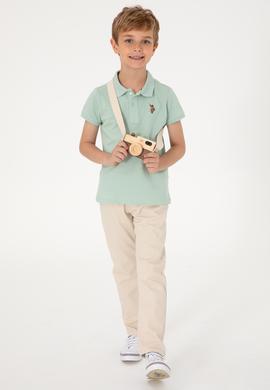 Erkek Çocuk Su Yeşili Basic Polo Yaka Tişört - 50306484089