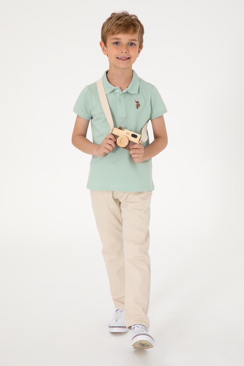 Erkek Çocuk Su Yeşili Basic Polo Yaka Tişört - 50306484089