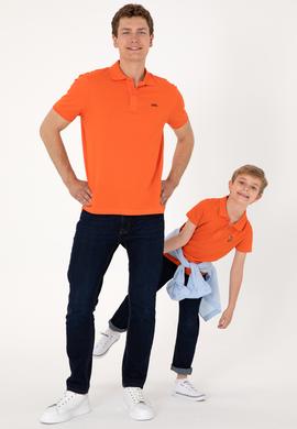 Erkek Çocuk Nar Çiçeği Basic Polo Yaka Tişört - 50306484121