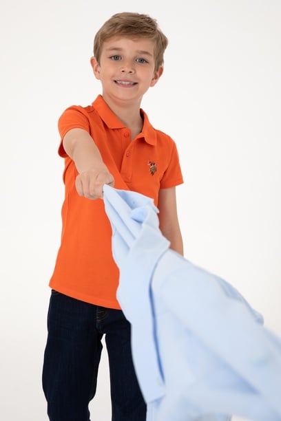 Erkek Çocuk Nar Çiçeği Basic Polo Yaka Tişört