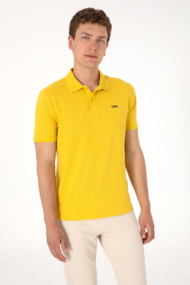 Erkek Regular Fit Polo Yaka Sarı Basic Tişört - 50306007277
