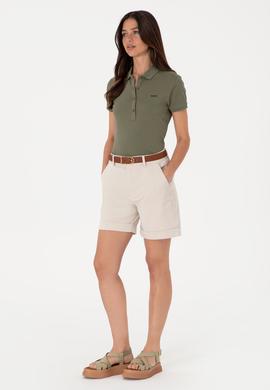 Kadın Bej Dokuma Şort - 50309125015