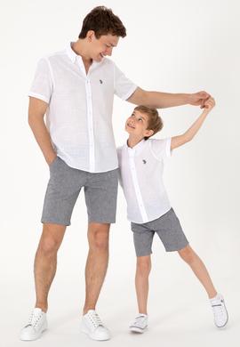 Erkek Beyaz Kısa Kollu Gömlek - 50306324009