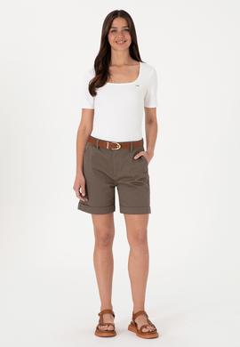 Kadın Beyaz Kare Yaka Tişört - 50305762009