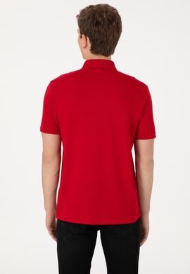 Erkek Regular Fit Polo Yaka Kırmızı Basic Tişört - 50306007188